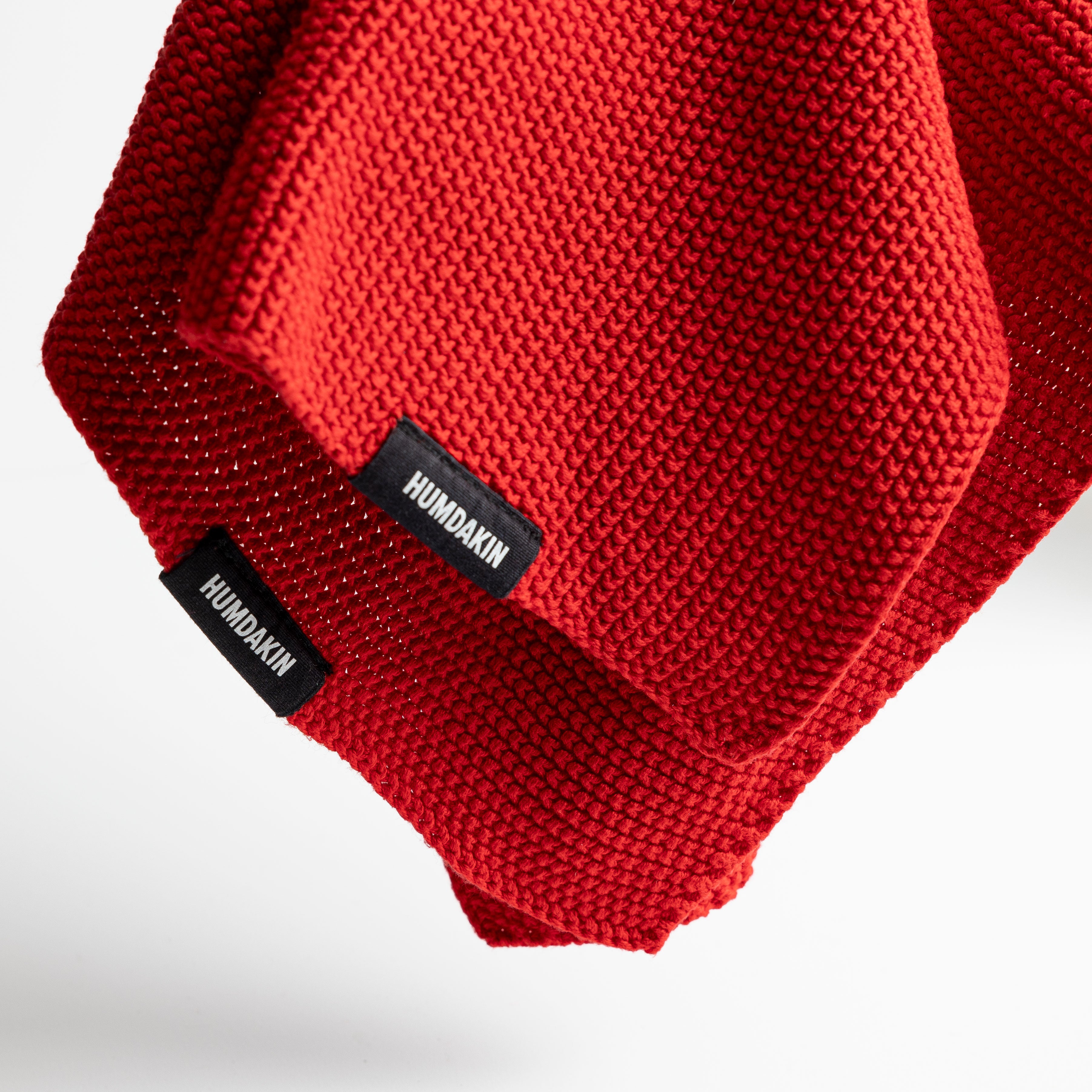 Strikket køkkenhåndklæde - Rushing Red